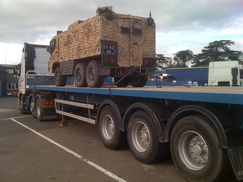 MOD haulage Vector on flatbed